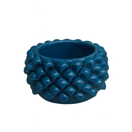 Blue Pine cone cachepot handmade sicilian pot Ceramiche De Simone Blue Pine cone cachepot handmade sicilian pot Ceramiche De Simone